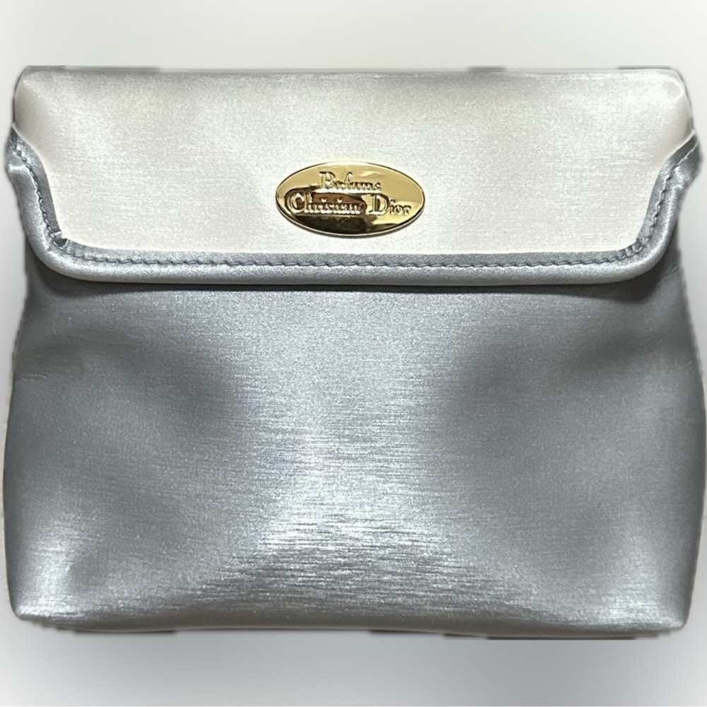 Authentic Y2K Christian Dior Parfums Metallic Silver Envelope Pouch